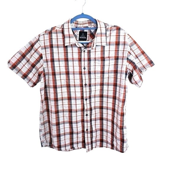 Prana Other - Prana Tamarack Shirt Men's XL Plaid Short Sleeve Button Up Organic Blend